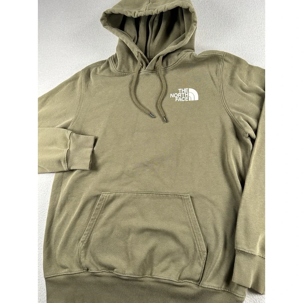 The North Face Hoodie Mens S Small Green Half Dome Pullover Fleece Sweatshirt